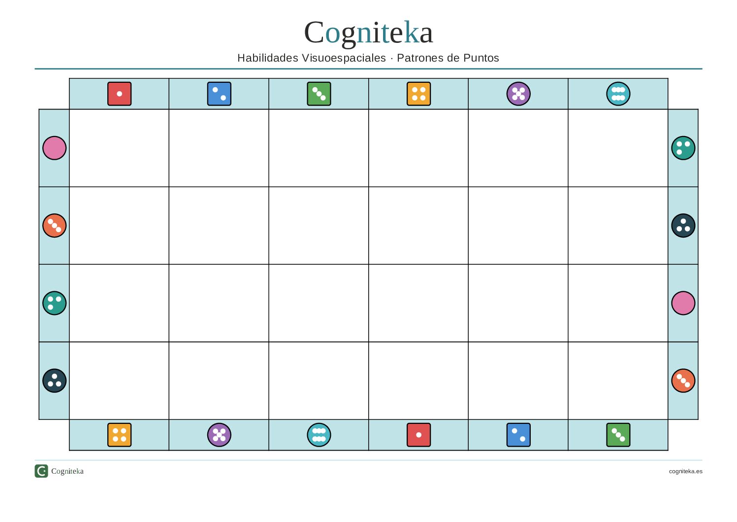 Ficha Visuoespacial Dominó Color Horizontal | 24 Celdas