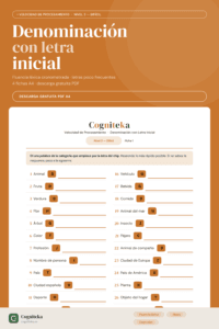 ejercicios denominación letra inicial nivel difícil acceso fonológico avanzado rehabilitación