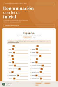 ejercicios denominación letra inicial nivel medio rehabilitación cognitiva