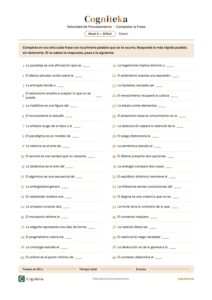 completar frase nivel dificil fichas PDF cogniteka