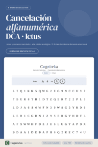 cancelación alfanumérica nivel 2 letras números mezclados alternancia atencional DCA rehabilitación